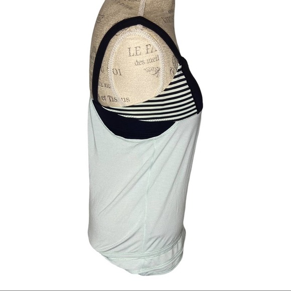 Lululemon Run: Back On Track Tank Mint Moment/Classic Stripe Mint Moment Size 4 - Picture 5 of 9